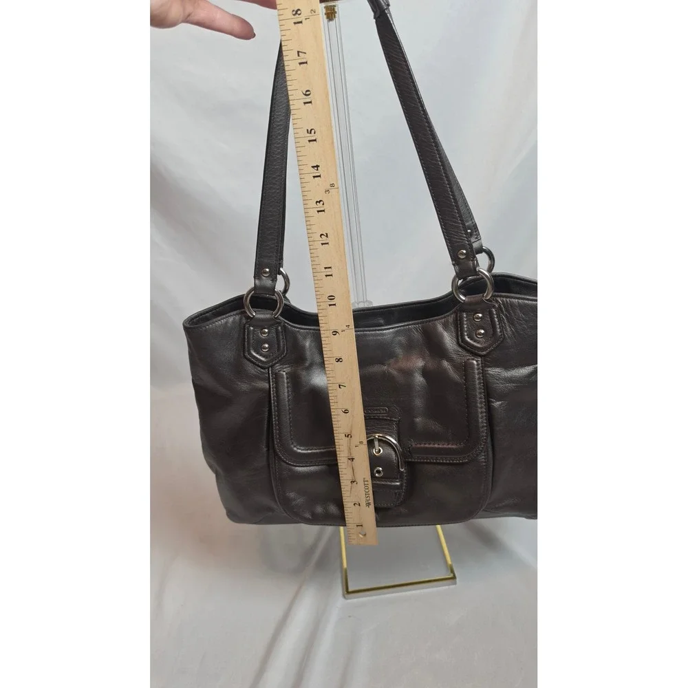 Coach Soho Buckle Flap Hobo Bag  Silver leather Leather Tote F24961